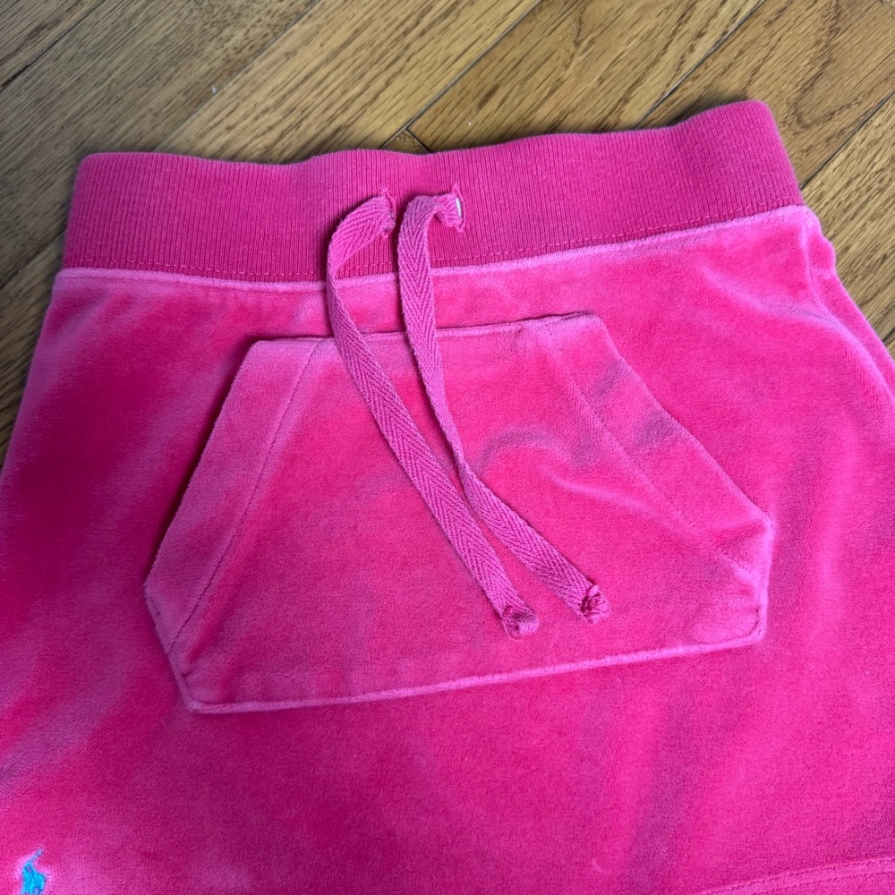 Ralph Lauren Girl Hot Pink Velour Mini Tennis Skirt With Pocket Sporty 90s Y2K 4 - Picture 3 of 7